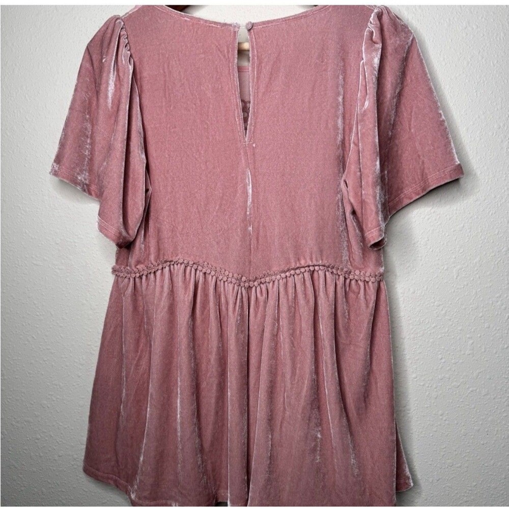 POL Velvet Babydoll Eyelet Top Oversized Small - Picture 5 of 11